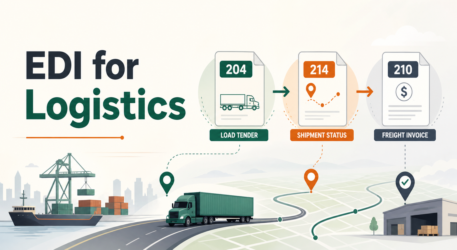 EDI for Logistics: How 204, 214, and 210 Work Together